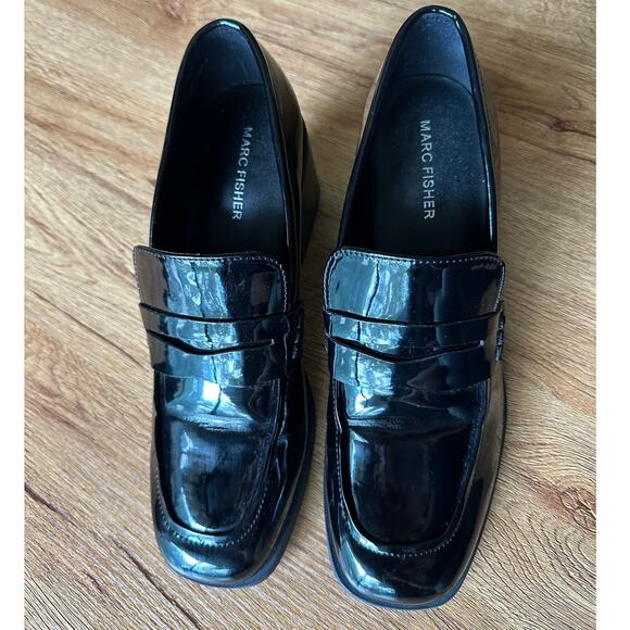 Marc Fisher Women's Black Block Heel Loafers Size 8.5 - Picture 3 of 9